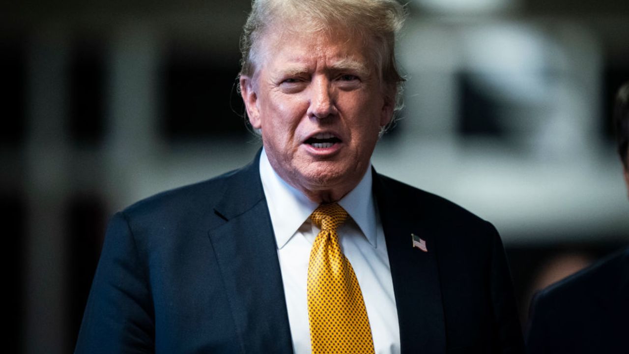 NEW YORK, NEW YORK - MAY 29:  Former U.S. President Donald Trump speaks to the media during his hush money trial at Manhattan Criminal Court on May 29, 2024 in New York City. Judge Juan Merchan gave the jury their instructions, and deliberations began today. The former president faces 34 felony counts of falsifying business records in the first of his criminal cases to go to trial. (Photo by Jabin Botsford-Pool/Getty Images)