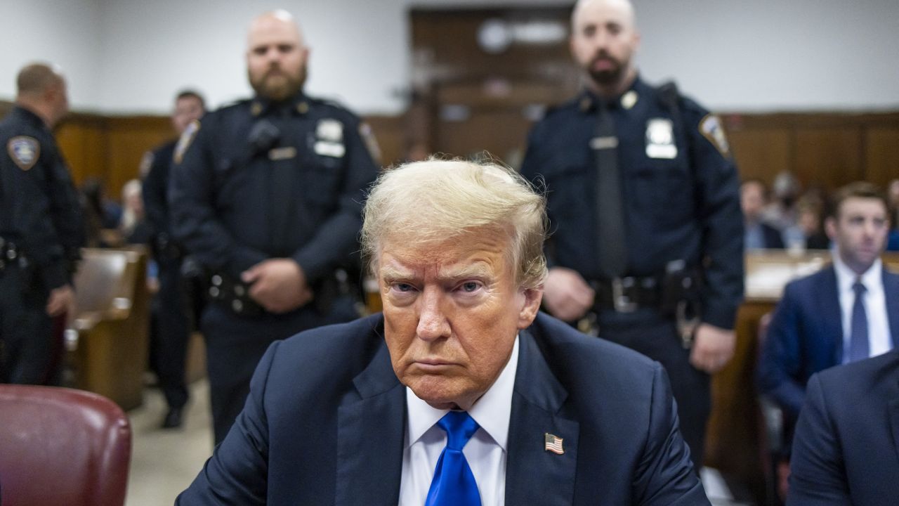 Former US President and Republican presidential candidate Donald Trump attends his criminal trial at Manhattan Criminal Court in New York City, on May 30, 2024.