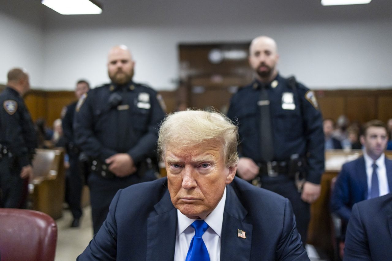 Donald Trump attends his hush money trial at Manhattan Criminal Court in New York, on May 30, 2024. He is awaiting sentencing for his convictions in this case.