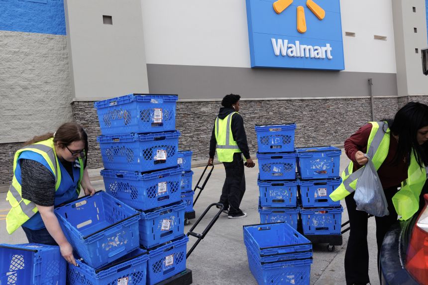 Walmart's online grocery pickup and delivery business has boomed.