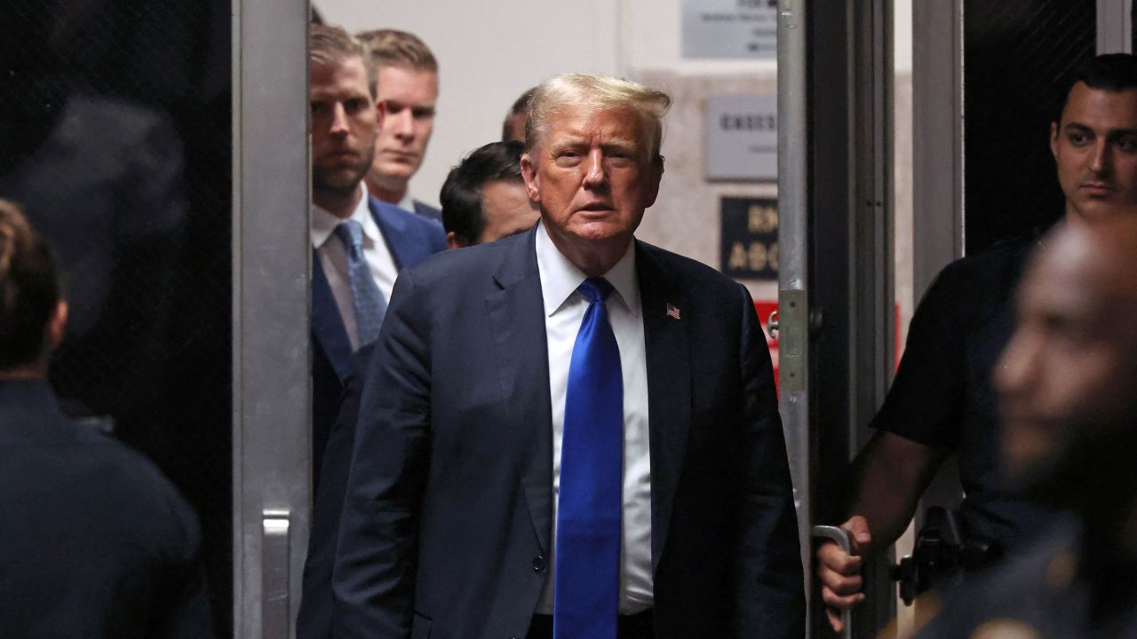 Former US President and Republican presidential candidate Donald Trump returns to the courtroom during his criminal trial at Manhattan Criminal Court in New York City, on May 30, 2024. The jury in Donald Trump's hush money trial announced May 30, 2024 in a note to the court that it has reached a verdict, indicating that this would be delivered in less than an hour. (Photo by Michael M. Santiago / POOL / AFP) (Photo by MICHAEL M. SANTIAGO/POOL/AFP via Getty Images)