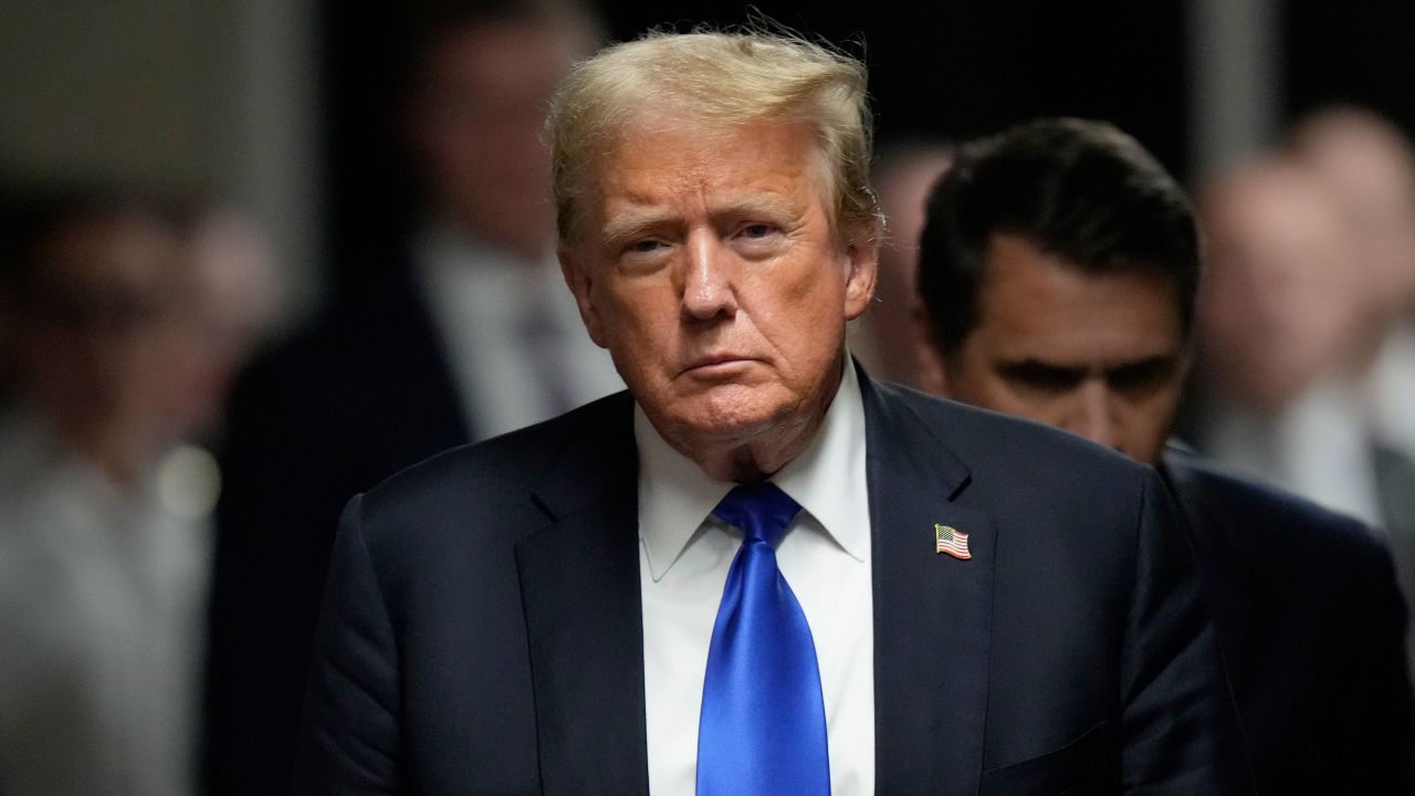 NEW YORK, NEW YORK - MAY 30:   Former U.S. President Donald Trump walks to speak to the media after being found guilty following his hush money trial at Manhattan Criminal Court on May 30, 2024 in New York City. The former president was found guilty on all 34 felony counts of falsifying business records in the first of his criminal cases to go to trial. Trump has now become the first former U.S. president to be convicted of felony crimes. (Photo by Seth Wenig-Pool/Getty Images)