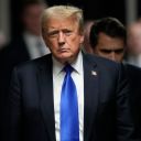 NEW YORK, NEW YORK - MAY 30:   Former U.S. President Donald Trump walks to speak to the media after being found guilty following his hush money trial at Manhattan Criminal Court on May 30, 2024 in New York City. The former president was found guilty on all 34 felony counts of falsifying business records in the first of his criminal cases to go to trial. Trump has now become the first former U.S. president to be convicted of felony crimes. (Photo by Seth Wenig-Pool/Getty Images)