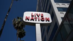 Live Nation signage is displayed outside of offices in Hollywood, California on May 30, 2024.