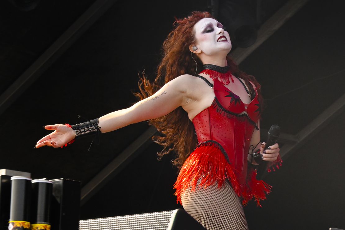 BOSTON, MASSACHUSETTS - MAY 26: Chappell Roan performs during the 2024 Boston Calling Music Festival at Harvard Athletic Complex on May 26, 2024 in Boston, Massachusetts. (Photo by Astrida Valigorsky/Getty Images)