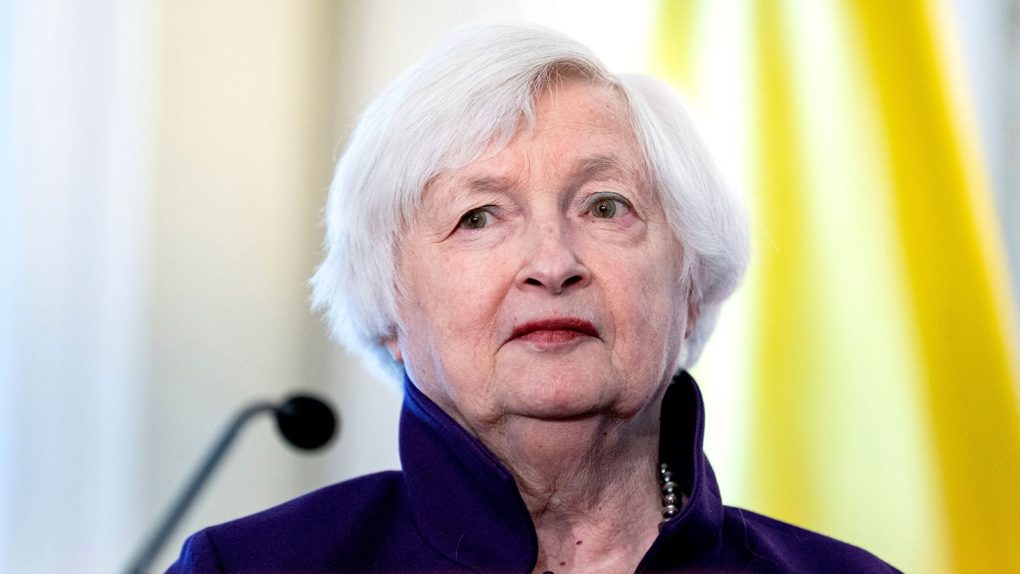 Janet Yellen, US treasury secretary, following a bilateral meeting with Alexander De Croo, Belgium's prime minister, not pictured, at the Treasury Department in Washington, DC, US, on Friday, May 31, 2024.