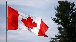 A Canadian flag flies in Hamilton, Ontario, in May 2024.