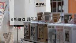 A man casts his vote at a polling station during the general election in Mexico City on June 2, 2024. Mexicans go to the polls to elect its first woman president with the two front-runners -ruling-party candidate Claudia Sheinbaum and opposition hopeful Xochitl Galvez, both 61- seeking to break the glass ceiling in a country with a history of gender violence and inequality. (Photo by EDUARDO MEJIA / AFP) (Photo by EDUARDO MEJIA/AFP via Getty Images)