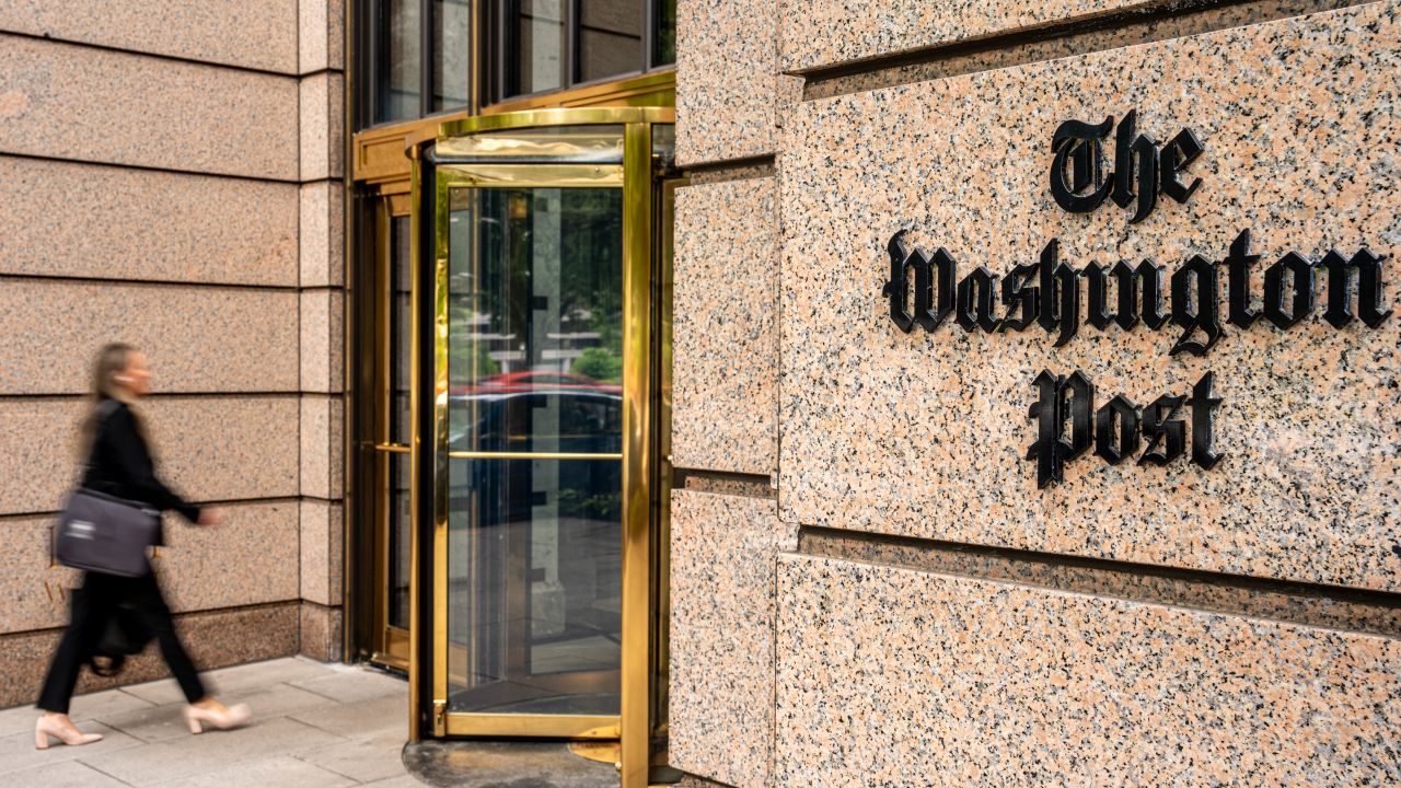 WASHINGTON, DC - JUNE 5: The Washington Post Building at One Franklin Square Building on June 5, 2024 in Washington, DC. (Photo by Andrew Harnik/Getty Images)