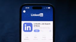 LinkedIn on App Store displayed on a phone screen is seen in this illustration photo on June 5, 2024.