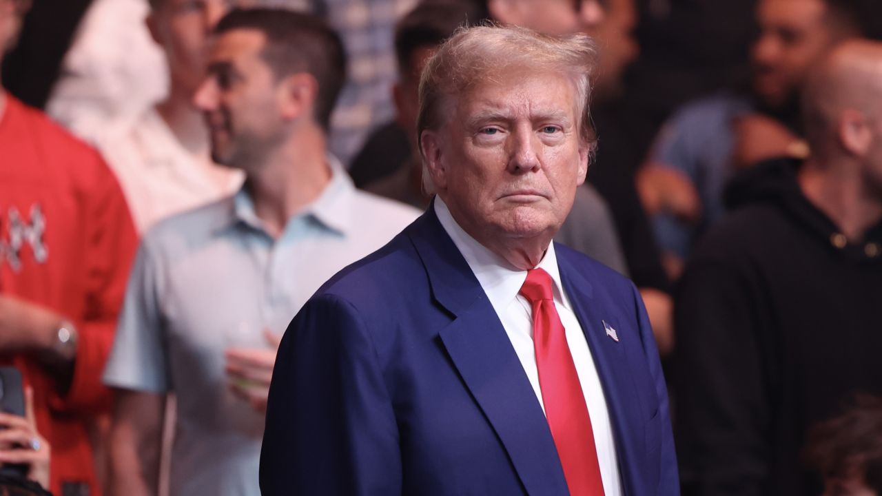 NEWARK, NEW JERSEY - JUNE 01: Former U.S. President Donald Trump attends UFC 302 at Prudential Center on June 01, 2024 in Newark, New Jersey. (Photo by Luke Hales/Getty Images)