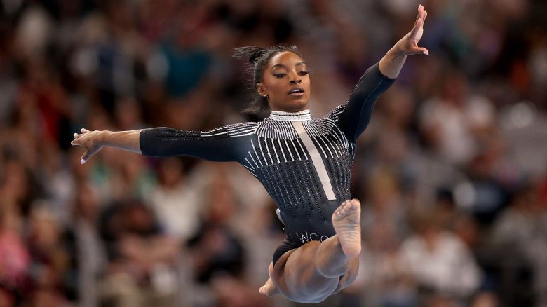 Simone Biles has a healthy lead to defend on the second day of the Xfinity US Gymnastics Championships.