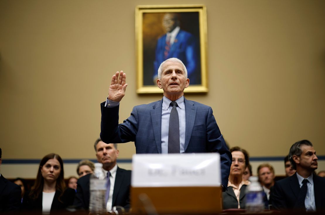 Dr. Anthony Fauci, former director of the National Institute of Allergy and Infectious Diseases, is sworn in before testifying on June 3, 2024.