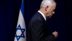 TEL AVIV, ISRAEL - JUNE 9: Benny Gantz, a member of the country's wartime cabinet, departs after announcing his resignation during a press conference on June 9, 2024 in Tel Aviv, Israel. Gantz had been pressuring the prime minister for a plan on post-war governance in Gaza, as well as progress on a deal to secure the release of Israeli hostages held in Gaza. Gantz had originally scheduled this press conference for last night but postponed it following the rescue of four Israeli hostages from Gaza. (Photo by Amir Levy/Getty Images)