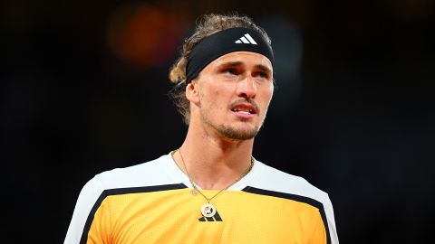 PARIS, FRANCE - JUNE 05: Alexander Zverev of Germany looks on against Alex De Minaur of Australia during the Men's Singles Quarter Final match on Day 11 at Roland Garros on June 05, 2024 in Paris, France. (Photo by Tim Goode/Getty Images)