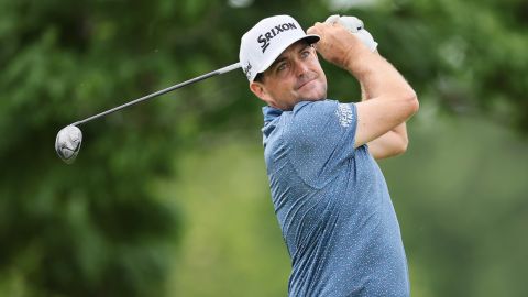 DUBLIN, OHIO - JUNE 06: Keegan Bradley of the United States of the United States plays his shot from the fifth tee during the first round of the Memorial Tournament presented by Workday at Muirfield Village Golf Club on June 06, 2024 in Dublin, Ohio. (Photo by Andy Lyons/Getty Images)