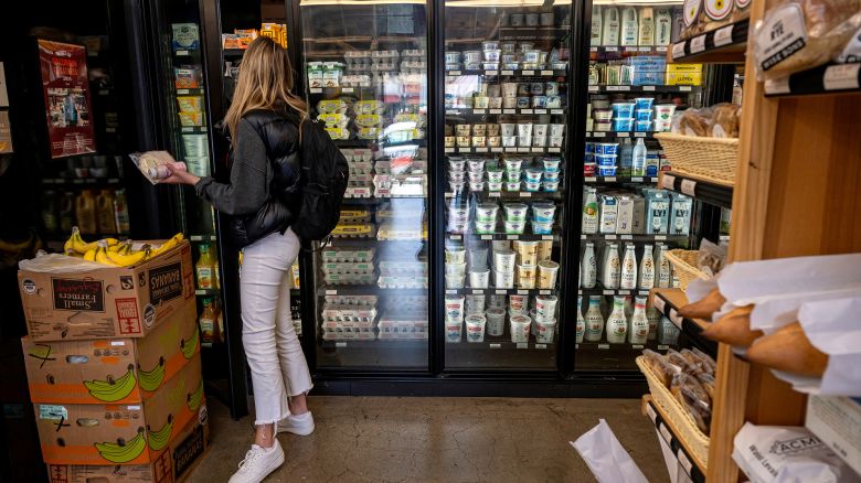 A customer at a grocery store in San Francisco, California, US, on Friday, June 7, 2024.