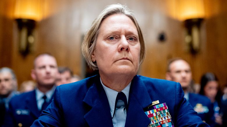 WASHINGTON, DC - JUNE 11: U.S. Coast Guard Commandant Adm. Linda Fagan arrives for a Senate Homeland Security and Governmental Affairs Subcommittee on Investigations hearing on Capitol Hill on June 11, 2024 in Washington, DC. Fagan is testifying after Shannon Norenberg, the Coast Guard Academy's sexual assault response coordinator, resigned Sunday and released a statement alleging she was used to lie and discourage victims of sexual assault from coming forward during a coverup of a report known as "Operation Fouled Anchor." (Photo by Andrew Harnik/Getty Images
