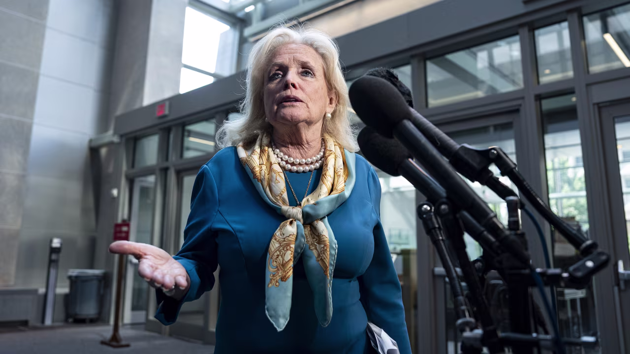 Rep. Debbie Dingell speaks to reporters in Washington, DC, on June 11.