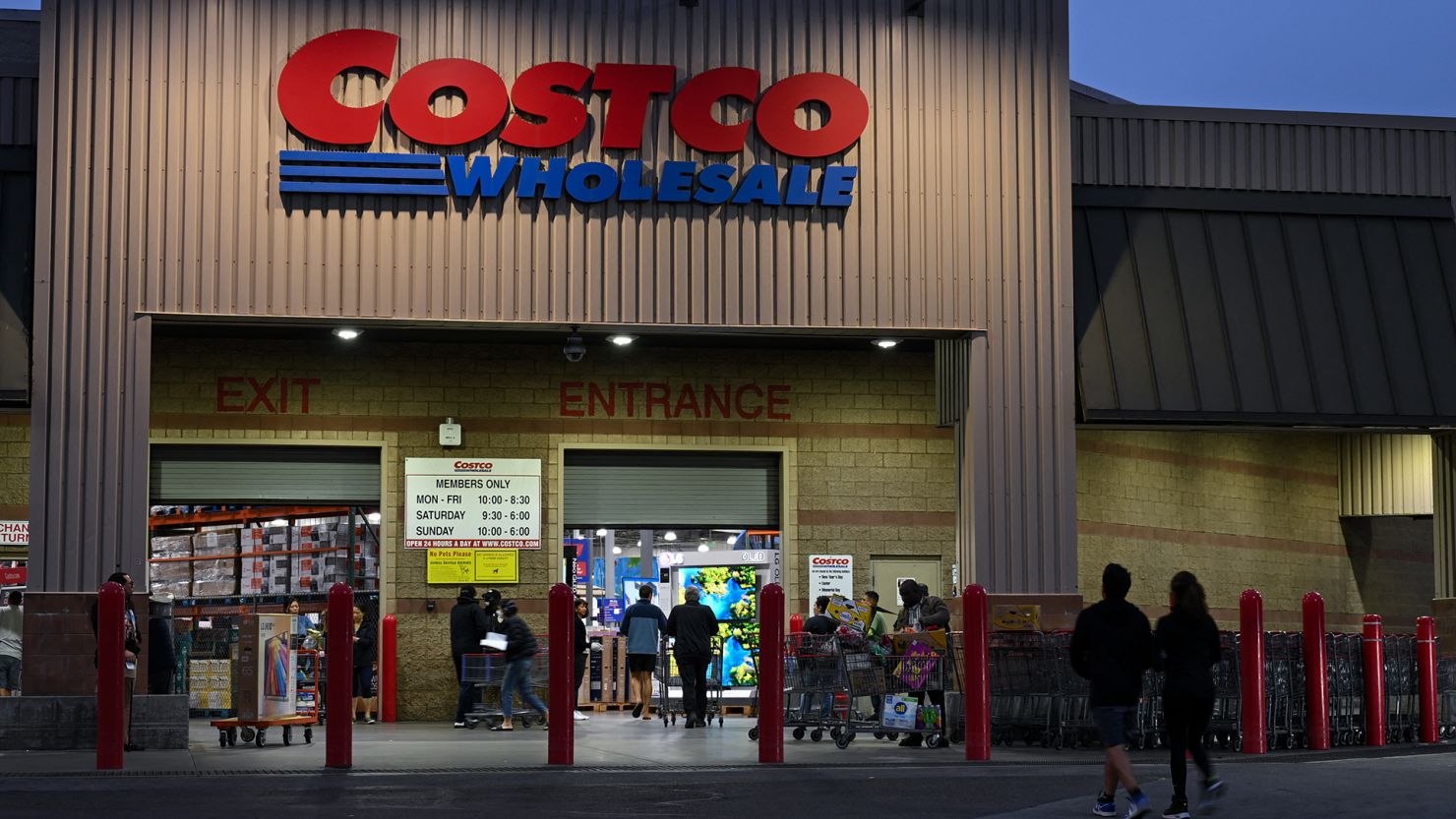 Customers enter a Costco warehouse store in Hawthorne, California.