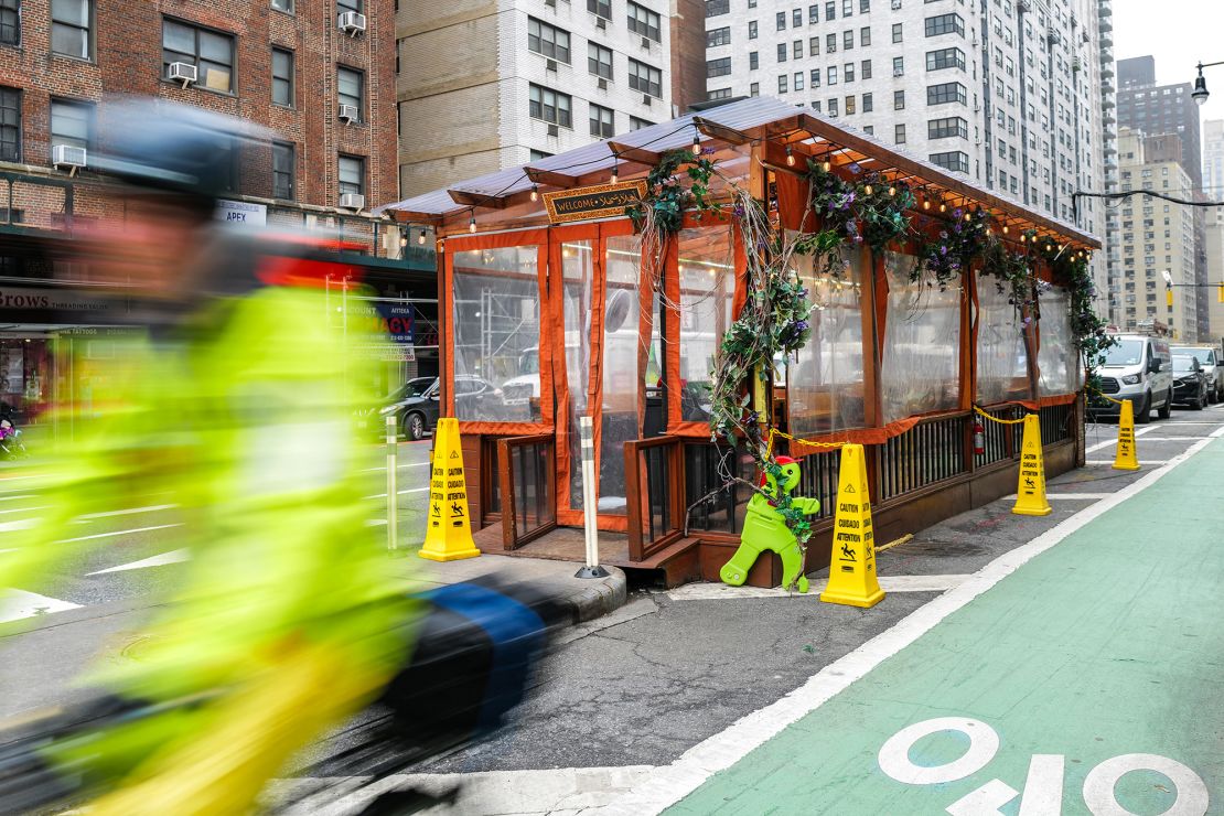 Outdoor dining sheds have become a hallmark of al fresco dining in NYC.
