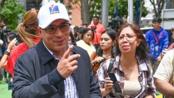 Venezuela's Oil Minister and President of the Venezuelan state oil company PDVSA, Pedro Tellechea, arrives to a press conference at a petrol station in Caracas on June 14, 2024. Venezuela is approaching to produce a million crude oil barrels per day, a figure not reached for more than five years in the midst of US sanctions and multiple allegations of corruption in the industry, according to Tellechea. (Photo by Juan BARRETO / AFP) (Photo by JUAN BARRETO/AFP via Getty Images)