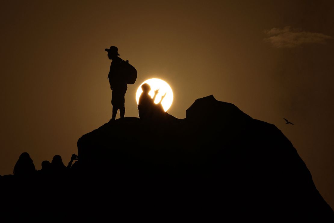 Muslim pilgrims pray at dawn on Mount Arafat in Saudi Arabia on June 15.