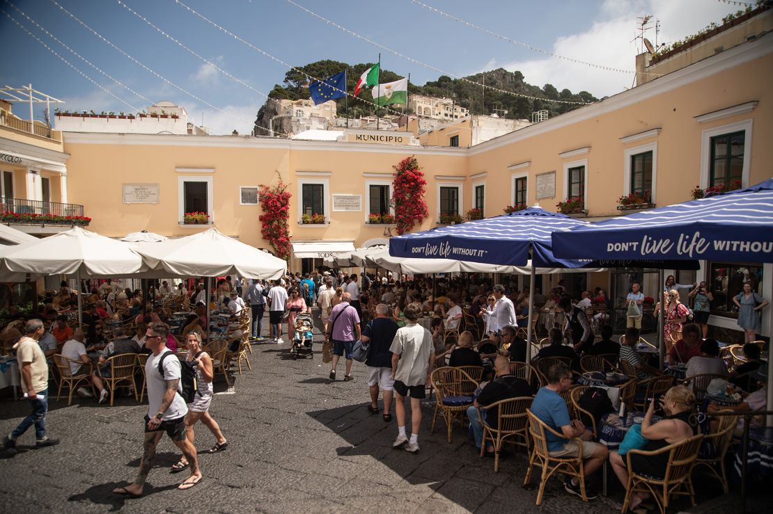 Tourists in places such as Capri (pictured) in Italy are squeezing in – despite a lack of local infrastructure.