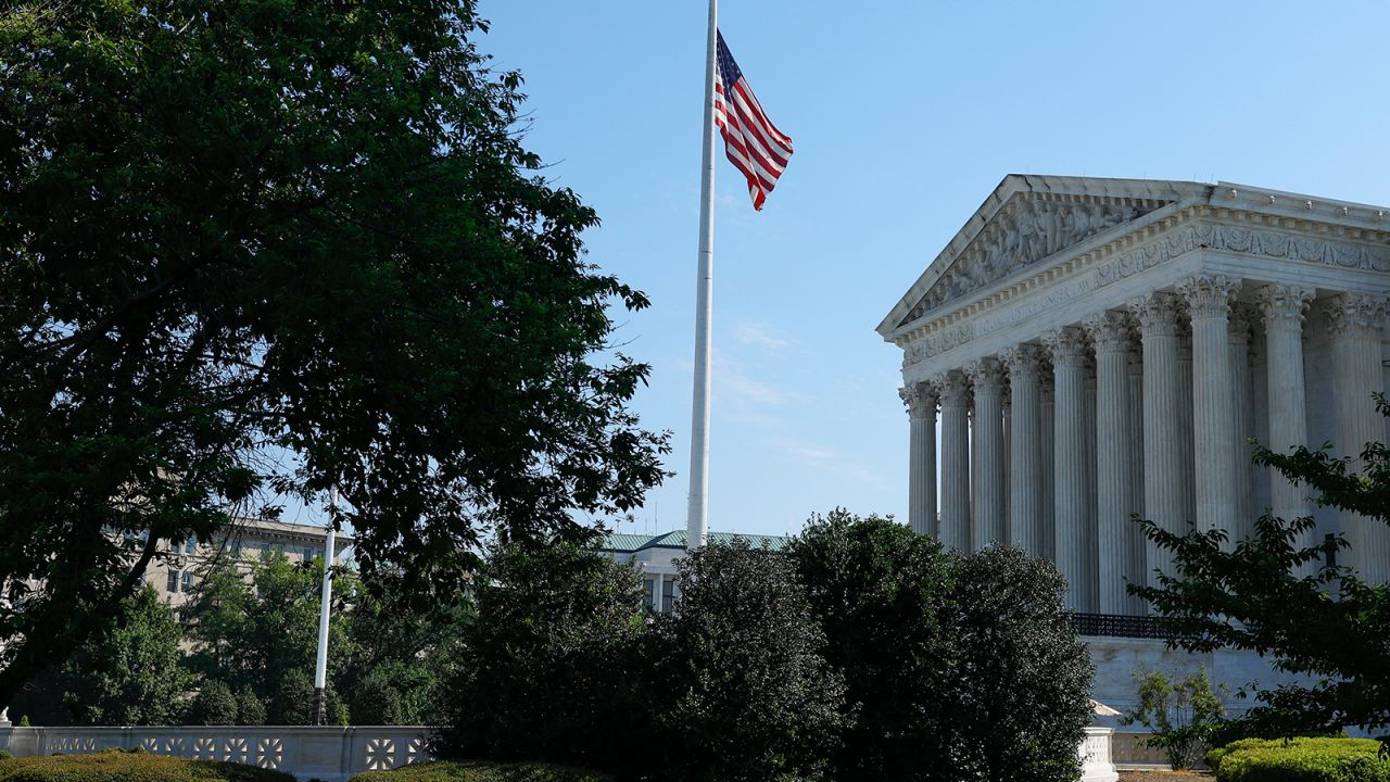 The U.S. Supreme Court Building stands on June 14, 2024 in Washington, DC.