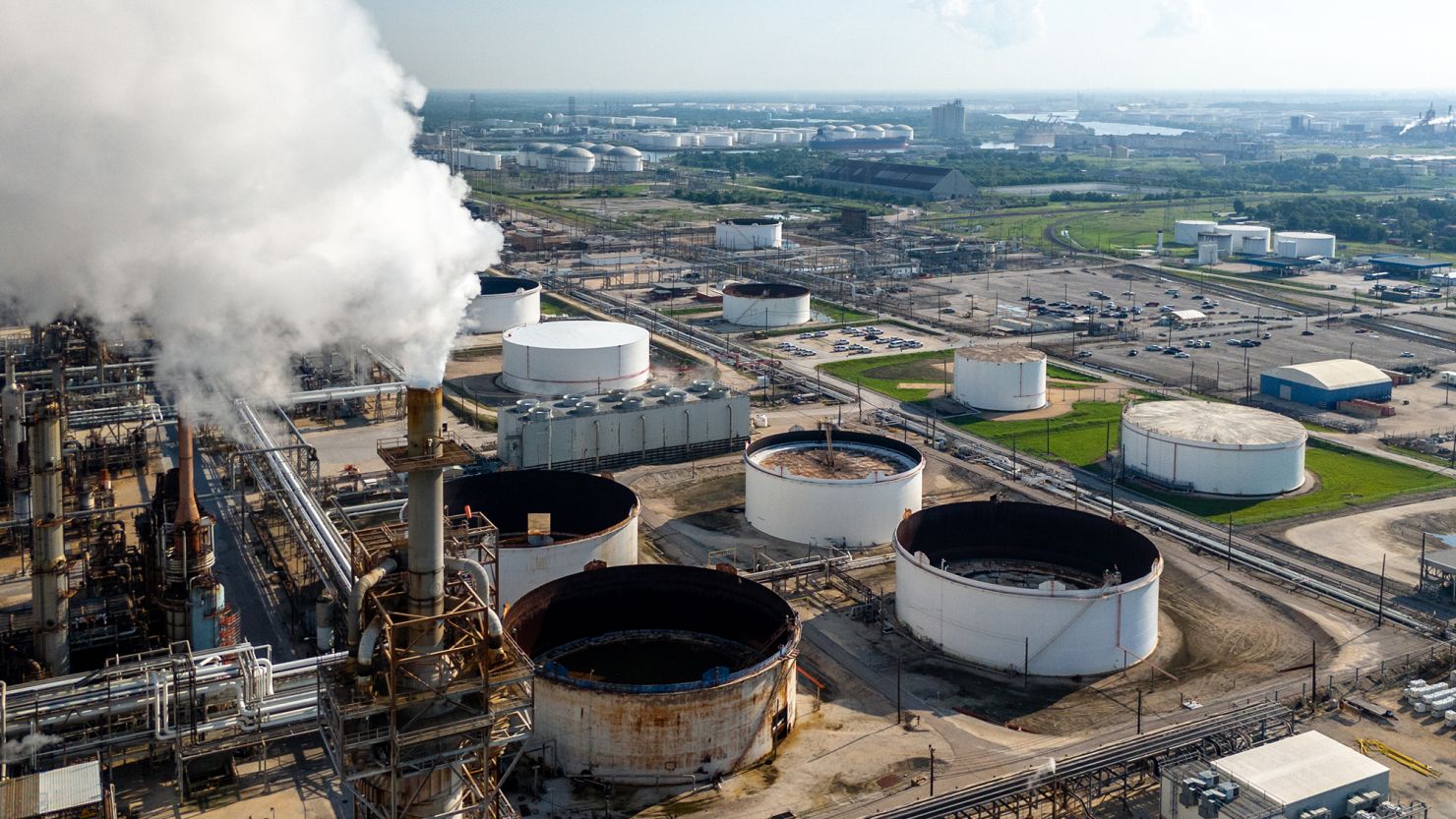 The Lyondell Basell Houston oil refinery in Houston, Texas, pictured in June 2024.