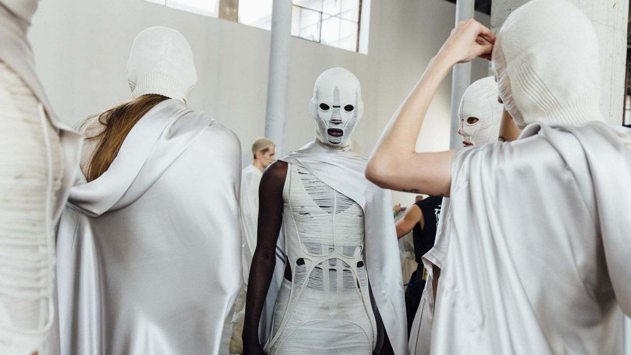 Backstage at the Rick Owens fashion show during Paris Fashion Week Menswear Spring/Summer 2025 held at Palais de Tokyo on June 20, 2024 in Paris, France. (Photo by Emily Malan/WWD via Getty Images)