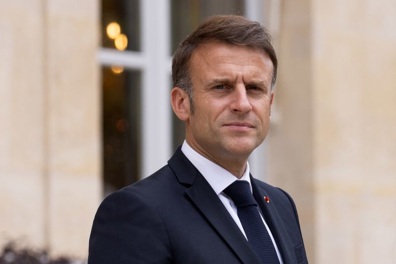 French President Emmanuel Macron at the Elysee Presidential Palace in Paris, France on June 20, 2024.