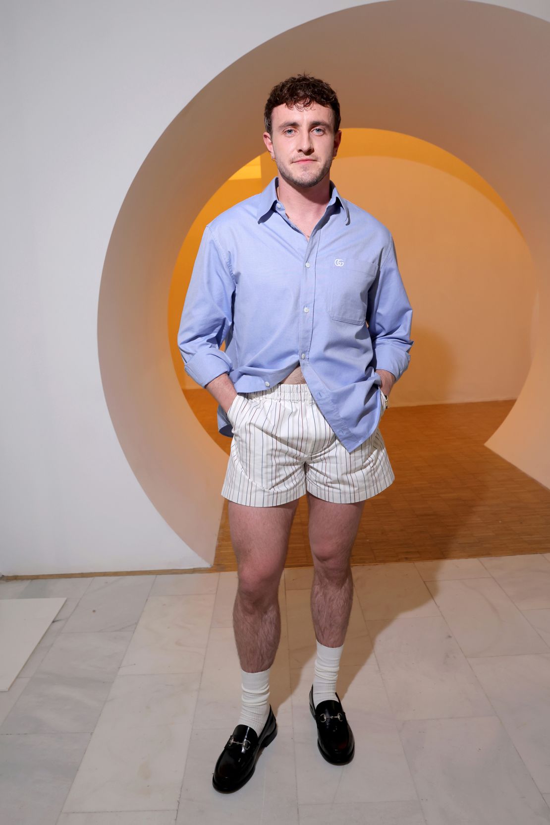 Actor Paul Mescal - a known fan of the short short - was sat front row at the Gucci Men's Spring-Summer 2025 show.