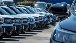 Vehicles for sale at a dealership in Richmond, California, US, on Friday, June 21, 2024. CDK Global, a software provider to some 15,000 car dealers, was waylaid by debilitating cyberattacks this week that have had a crippling effect on the auto sales industry.