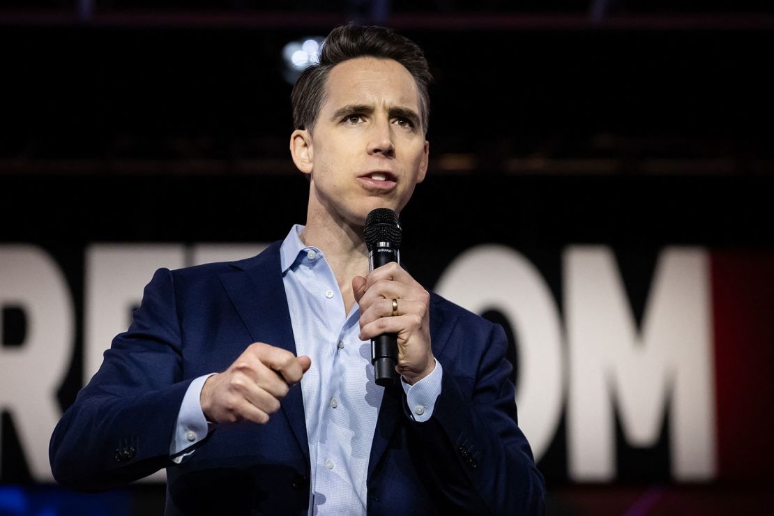 Sen. Josh Hawley of Missouri speaks at the annual Road to Majority conference in Washington, on June 21, 2024.