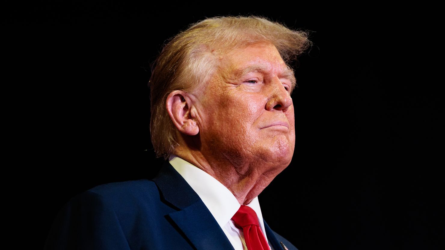 Former US President Donald Trump during a campaign event at the Liacouras Center at Temple University in Philadelphia, Pennsylvania, on Saturday, June 22, 2024.