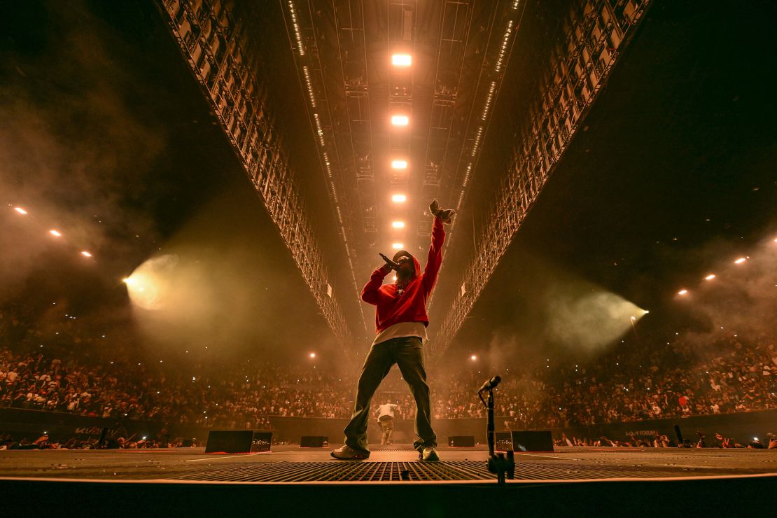 Kendrick Lamar performs on June 19 in Inglewood, California.