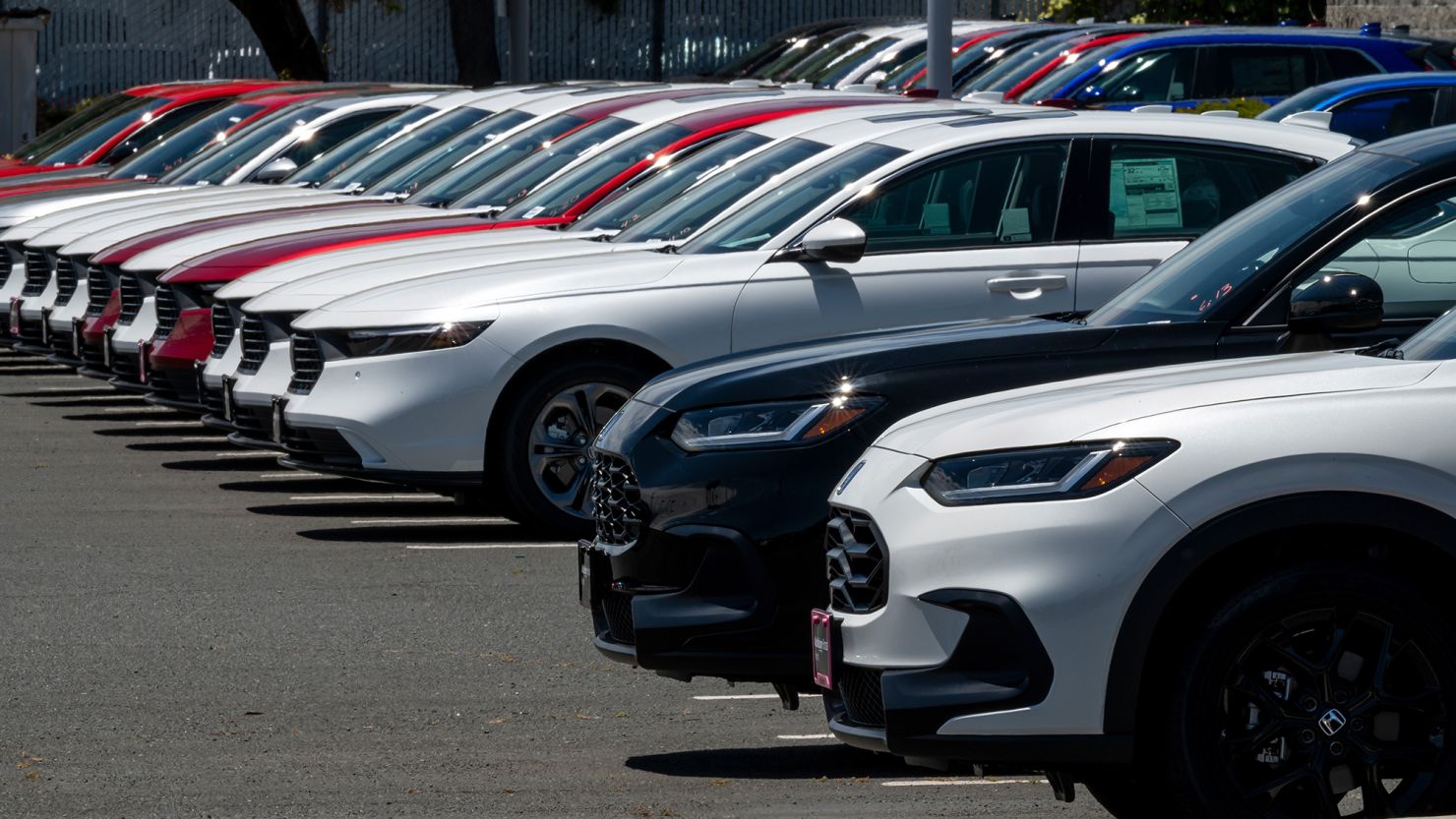 Vehicles for sale at an AutoNation Honda dealership in Fremont, California, US, on Monday, June 24, 2024. The hack that's disrupted business at thousands of car dealerships in North America is now in the process of getting resolved, the targeted software provider CDK Global said.