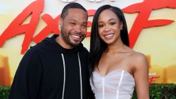 Eric Murphy and Jasmine Page Lawrence attend the Los Angeles Premiere Of Netflix's "Beverly Hills Cop: Axel F" at Wallis Annenberg Center for the Performing Arts on June 20, 2024 in Beverly Hills, California.