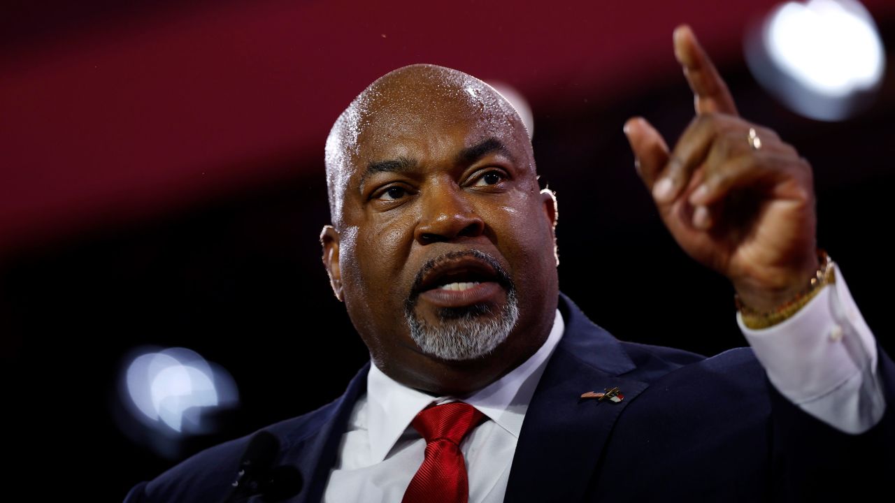 North Carolina Lt. Gov. Mark Robinson speaks at the Faith and Freedom Road to Majority conference at the Washington Hilton on June 21, 2024 in Washington, DC.