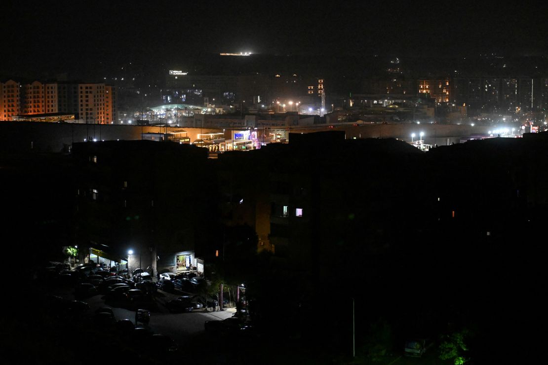 Street lights and buildings were plunged into darkness during a power outage in the Mokattam district of the Egyptian capital Cairo on June 25, 2024.