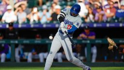 DENVER, COLORADO - JUNE 19: Shohei Ohtani #17 of the Los Angeles Dodgers swings the bat in the first inning against the Colorado Rockies at Coors Field on June 19, 2024 in Denver, Colorado. (Photo by Brandon Sloter/Image Of Sport/Getty Images)