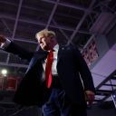 PHILADELPHIA, PENNSYLVANIA - JUNE 22: Republican presidential candidate, former U.S. President Donald Trump walks offstage after speaking at a campaign rally at the Liacouras Center on June 22, 2024 in Philadelphia, Pennsylvania. Earlier today Trump delivered remarks at the Faith and Freedom Road to Majority conference in Washington DC. (Photo by Anna Moneymaker/Getty Images)