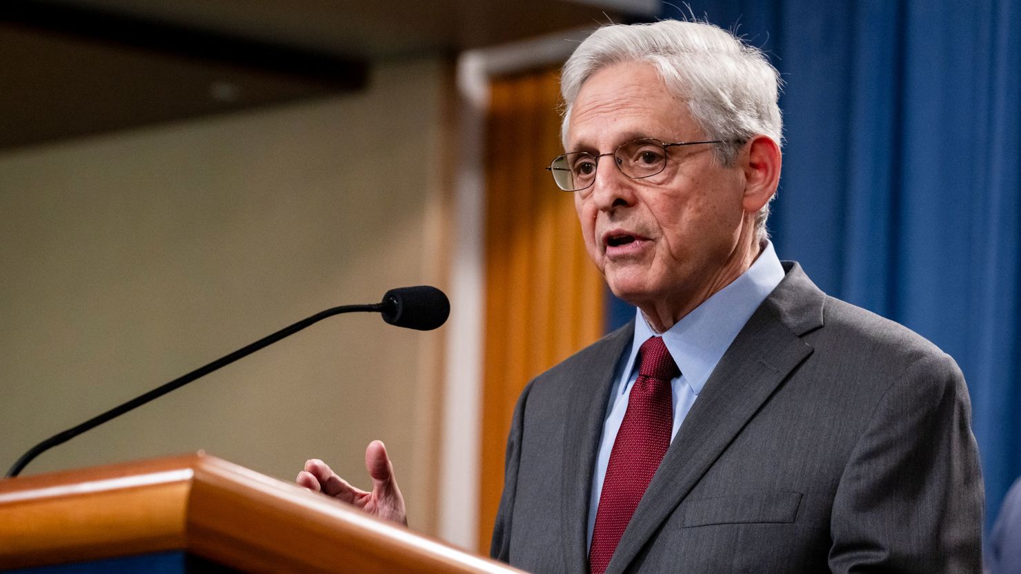 Attorney General Merrick Garland speaks during a press conference at the US Department of Justice on June 27, 2024, in Washington, DC.