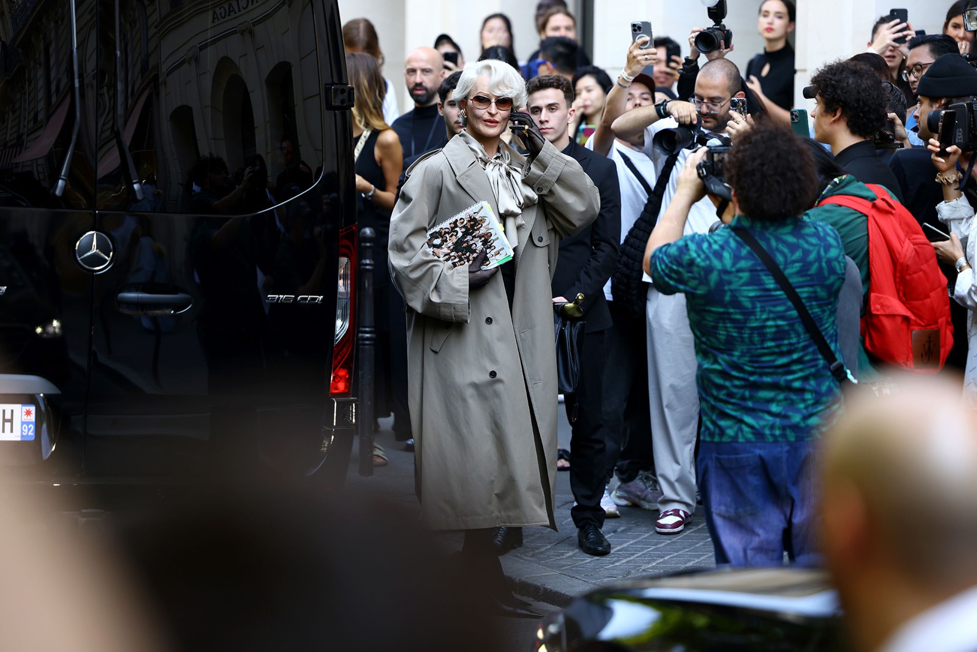 Alexis Stone attends the Balenciaga Haute Couture Fall-Winter 2025 show as Miranda Priestley from 2006 movie 'The Devil Wears Prada.'