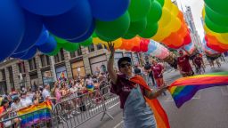 People participate in the New York City Pride March on June 30, 2024, in New York City.