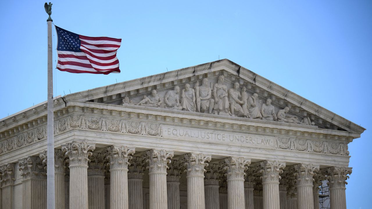 A view of the US Supreme Court on July 1, 2024, in Washington, DC. Donald Trump on Monday hailed a "big win" for democracy after the US Supreme Court ruled that presidents have presumptive immunity for official acts -- a decision set to delay his trial for conspiring to overturn his 2020 election loss. (Photo by Drew ANGERER / AFP) (Photo by DREW ANGERER/AFP via Getty Images)