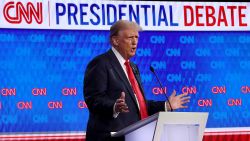 ATLANTA, GEORGIA - JUNE 27: Republican presidential candidate, former U.S. President Donald Trump delivers remarks during the CNN Presidential Debate at the CNN Studios on June 27, 2024 in Atlanta, Georgia. Former President Trump and U.S. President Joe Biden are facing off in the first presidential debate of the 2024 campaign. (Photo by Justin Sullivan/Getty Images)