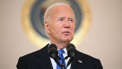 US President Joe Biden delivers remarks on the Supreme Court's immunity ruling at the Cross Hall of the White House in Washington, DC on July 1, 2024. The US Supreme Court ruled July 1, 2024 that Donald Trump enjoys some immunity from prosecution as a former president, a decision set to delay his trial for conspiring to overturn the 2020 election. (Photo by Mandel NGAN / AFP) (Photo by MANDEL NGAN/AFP via Getty Images)