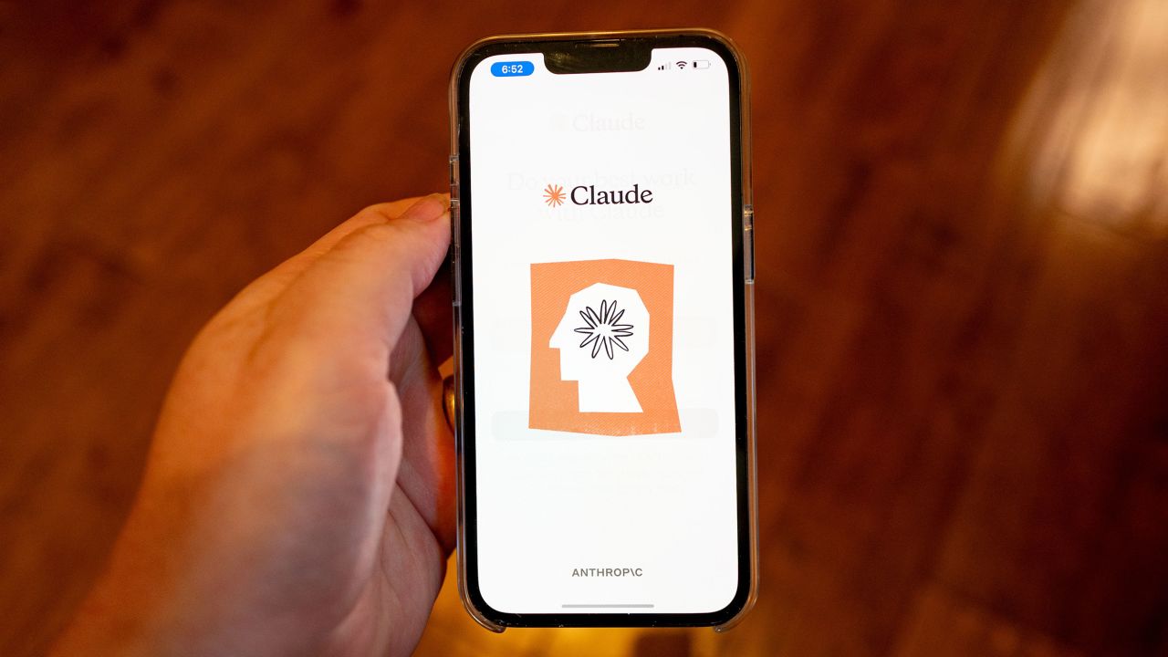 Close-up of phone screen displaying Anthropic Claude, a Large Language Model (LLM) powered generative artificial intelligence chatbot, Lafayette, California, June 27, 2024. (Photo by Smith Collection/Gado/Getty Images)